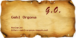 Gehl Orgona névjegykártya